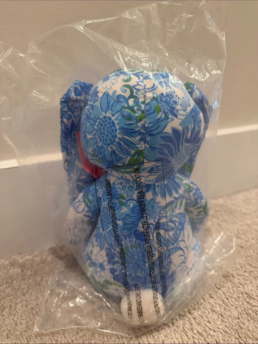 Lilly Pulitzer Blue Floral Bunny Plush